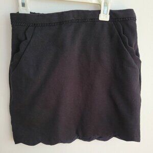 Black Scalloped Mini Skirt from Skies are Blue